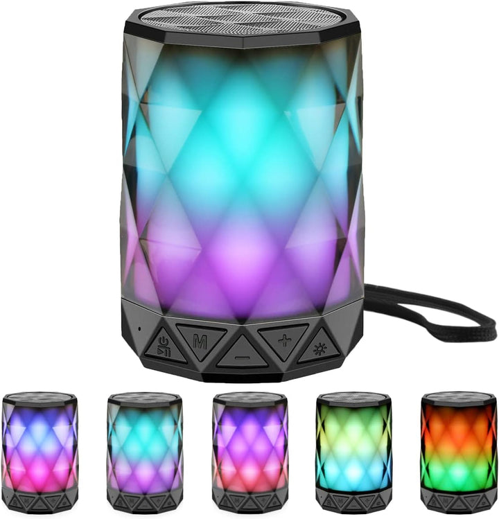 LFS Bluetooth Lautsprecher mit Licht, Musikbox Tragbarer Bluetooth Box wasserdicht, Freisprechfunkti