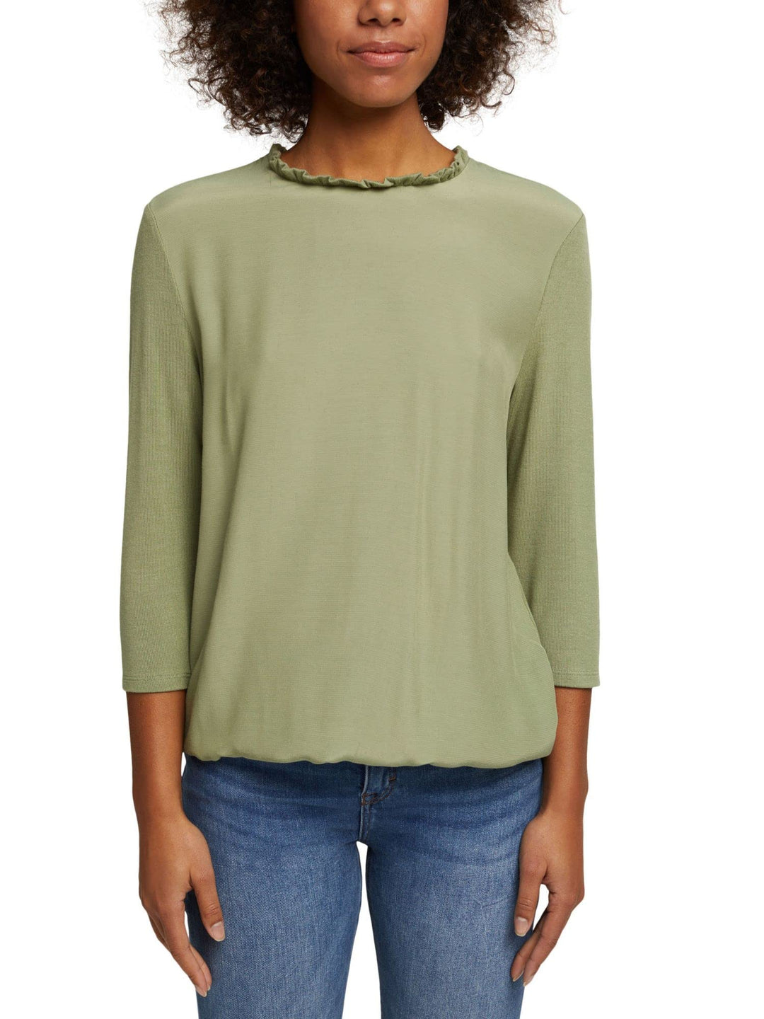 ESPRIT Damen T-Shirt 120ee1k322 XS 345/Light Khaki, XS 345/Light Khaki