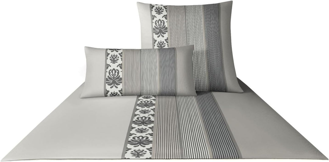 Joop! Bettwäsche Ornament Stripe 4022 Graphit - 77 2X 80x80 cm - 200x220 cm