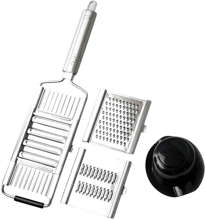 Muxels Gigant 4-fach Hobel mit Restehalter. Der schnelle Gemüse Hobel, der ideale Julienne Schneider
