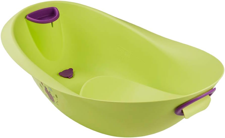 keeeper Hippo Ergonomische Babywanne mit Softgriff, Stöpsel und anatomisch geformten Badesitz, Ab 0
