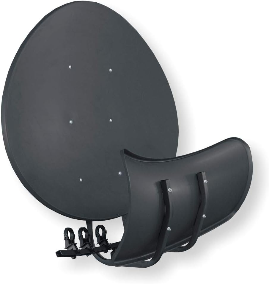 Satspiegel Toroidal T90 P - anthrazit - Multifocus Antenne - inkl. 5 Stück LNB Halter - Version 2023