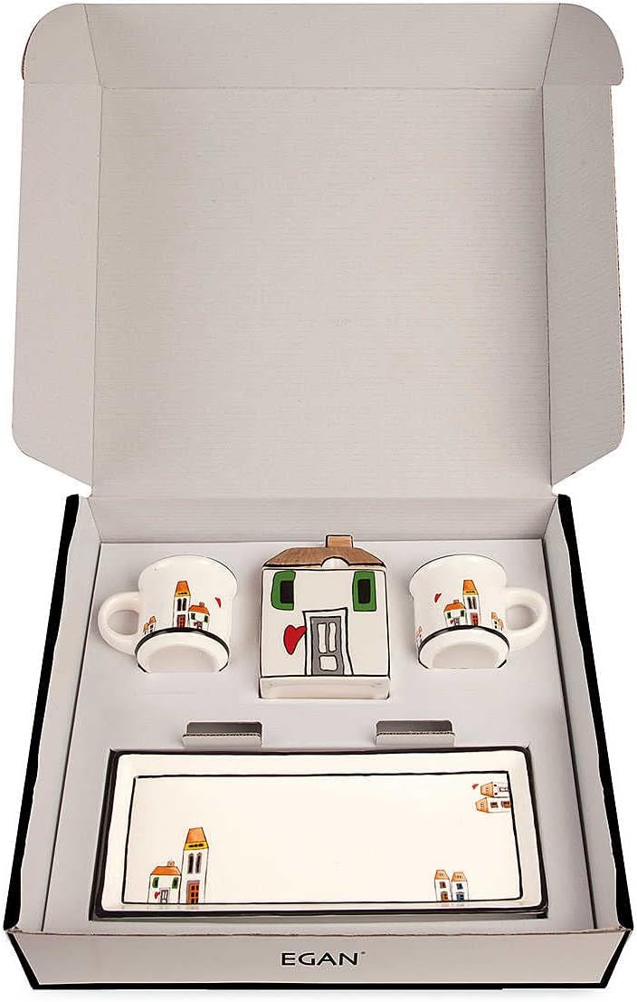 Egan Set Keramik, emailliert, Elfenbeinfarben, Small, Elfenbein