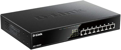D-Link DGS-1008MP 8-Port Desktop Gigabit Switch (8 x 10/100/1000 BASE-T Ports, unterstützt PoE+) 8-P