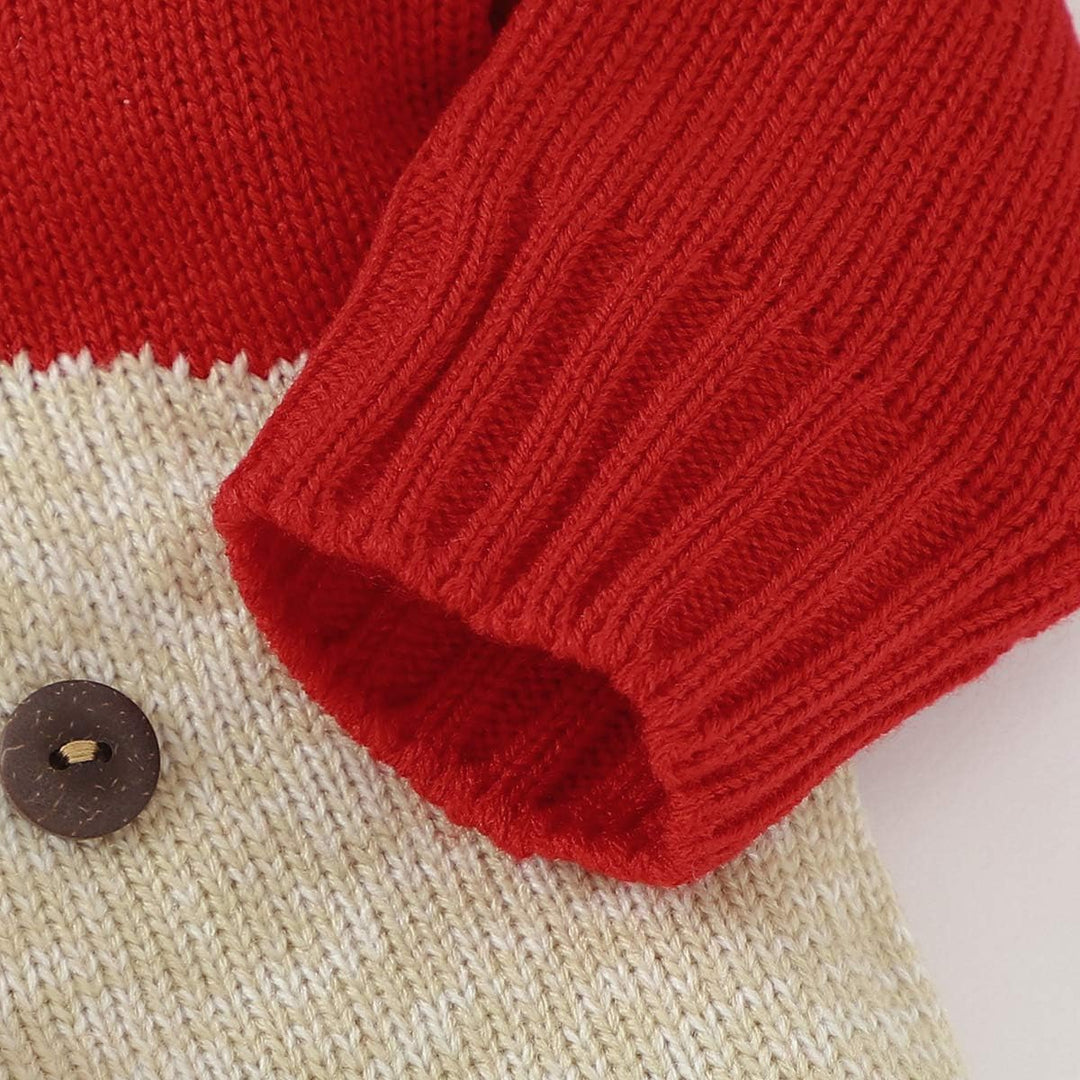 Neugeborenes Baby Mädchen Jungen Weihnachten Outfit Langarm Strick Strampler Overall Rentier Print B