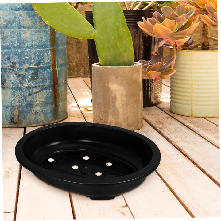 DOITOOL 4 Stück Grosser Bonsai-Trainingstopf 16-Zoll-Plastik-Bonsai-Topf Mit Abflussschale Ovaler Bo