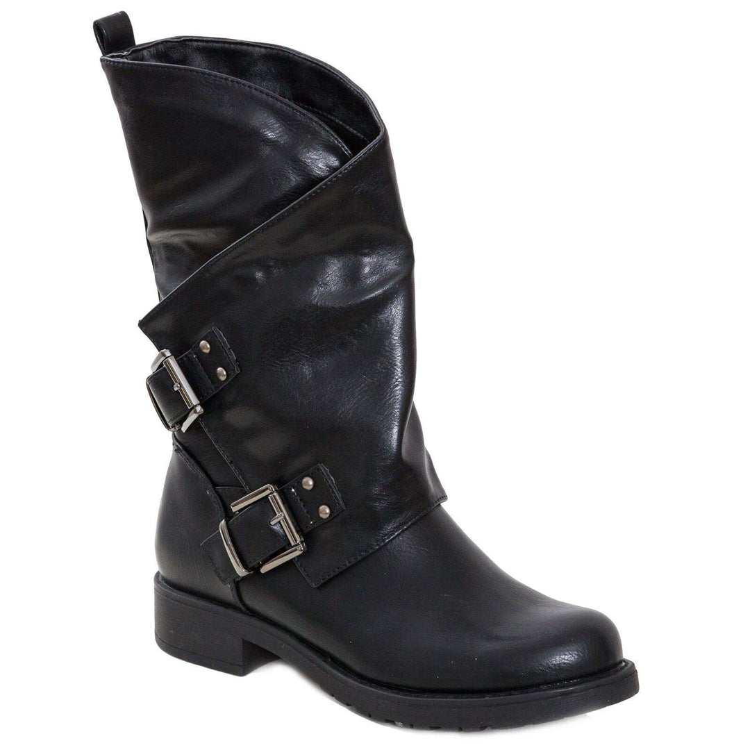 Toocool - Stiefel, Damen, niedrig, Biker, Stiefel, Stiefel, Schnallen Amphibien SA9907 41 EU Schwarz