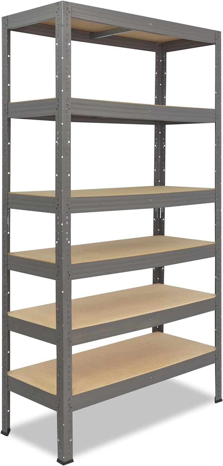 shelfplaza® 200x50x40cm Profi Schwerlastregal grau/Metallregal mit 6 Böden à 166kg Tragkraft/Kellerr