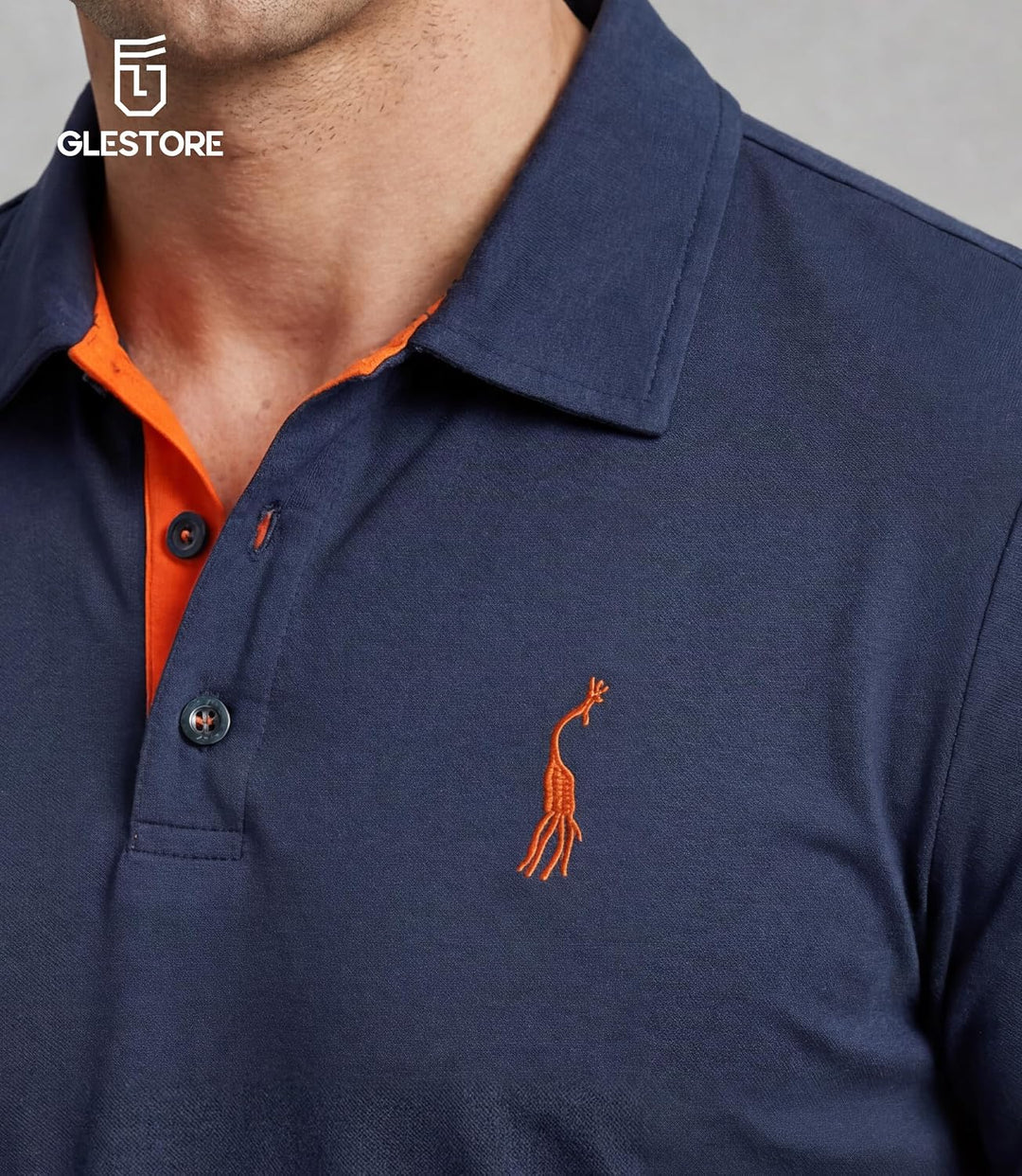 GLESTORE Poloshirt Herren Männer Hemd Herren Kurzarm Shirt Sommer M A1-marine, M A1-marine