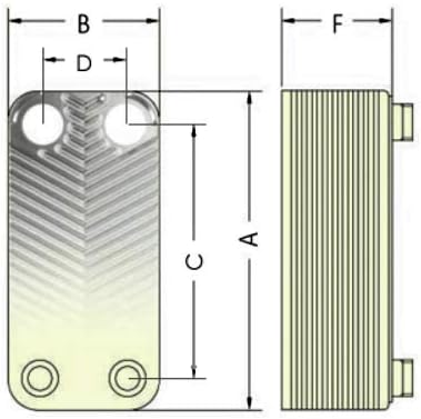 Edelstahl Plattenwärmetauscher Wärmetauscher mit Isolierung Nordic Tec Ba-23-20 20 Platten 90kW 3/4”
