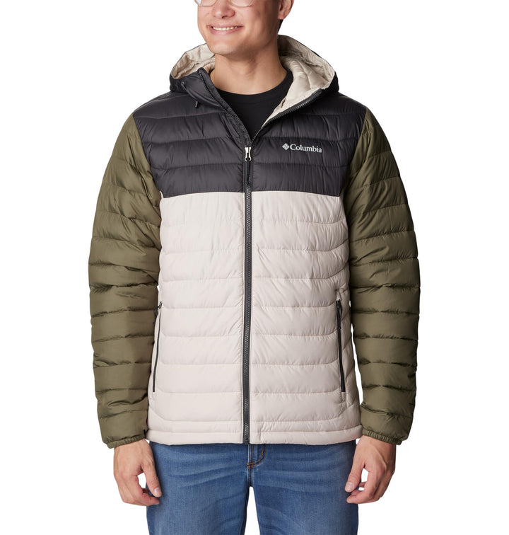 Columbia Herren Powder Lite Kapuzenjacke Dunkler Stein, Hai, Steingrün L, Dunkler Stein, Hai, Steing