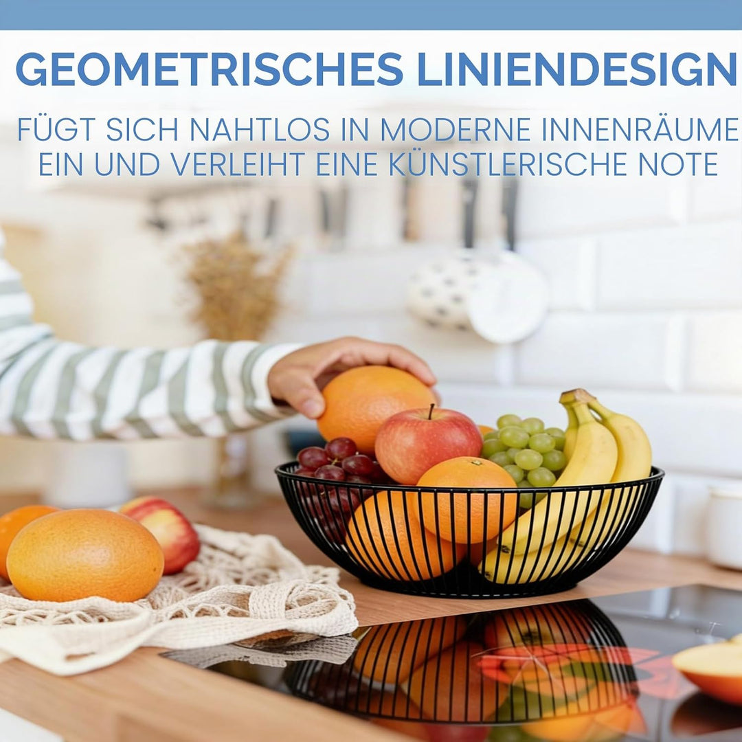 2 Stück Metall Obstschale 28x9 cm Durchbrochenes Design mit Dekorativem Muster, Praktischer Obstkorb