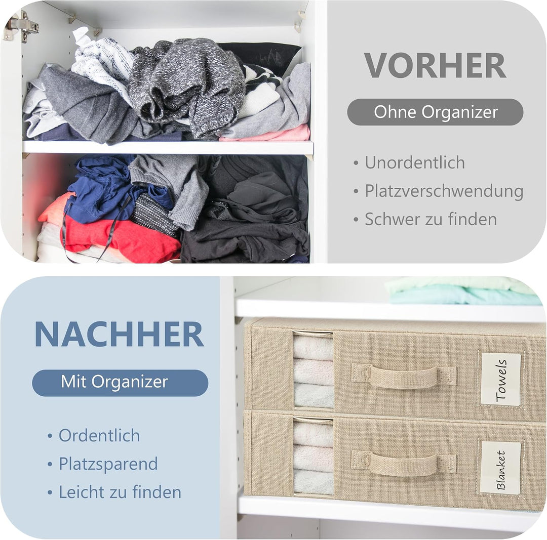 Aufbewahrungstasche für Bettlaken, 2 Stück Faltbare Bettwäsche Organizer, Praktische Lagerung von Be