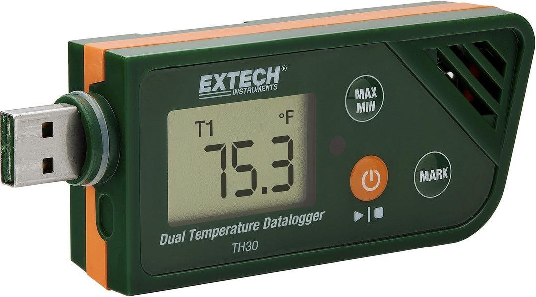 Extech TH30 Dualer Datenlogger für Temperatur im USB-Format