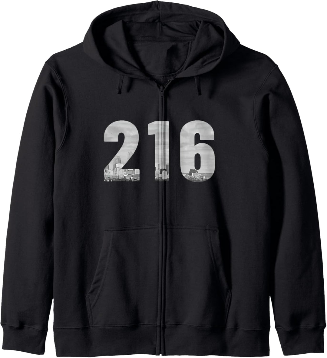 Cleveland 216 Vorwahl Skyline Ohio Vintage Kapuzenjacke