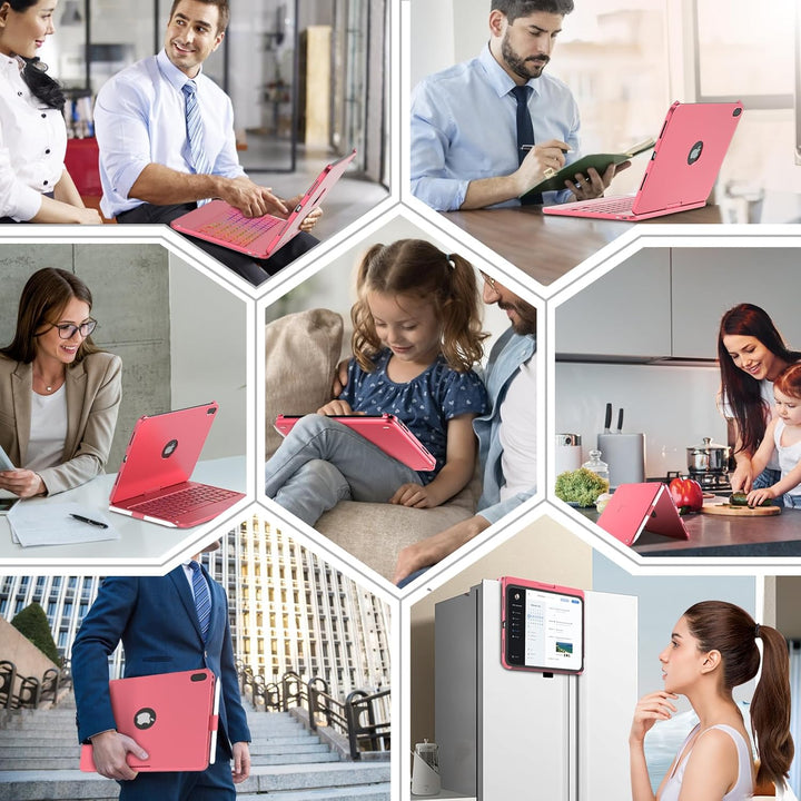 TQQ Hülle mit Tastatur für iPad A16 11 Generation 2025/10 Generation 2022(11/10.9 Zoll), mit Präzisi