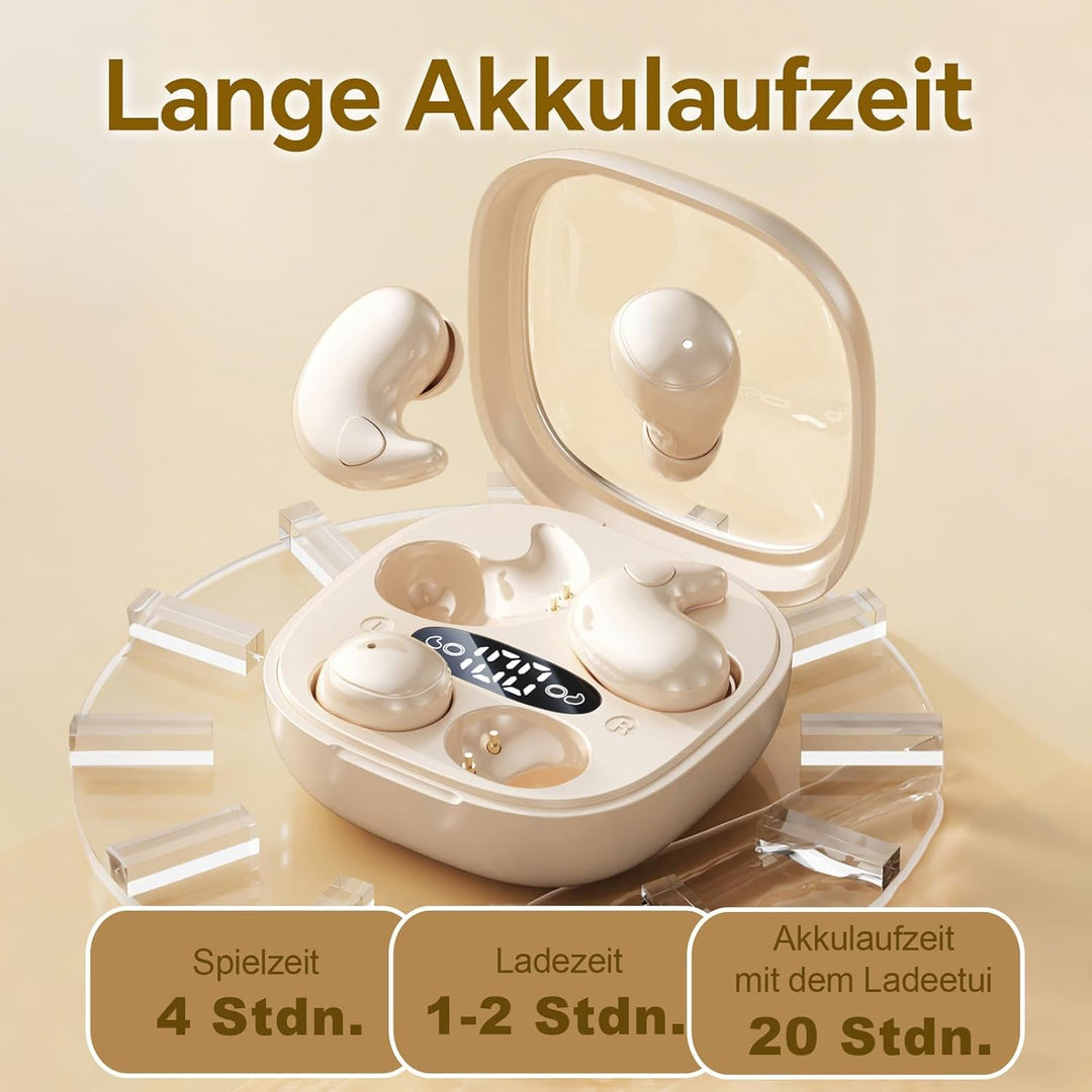 2 Paar Mini Unsichtbare Kopfhörer Kabellos Bluetooth für Kleine Ohren Schlafkopfhörer Seitenschläfer