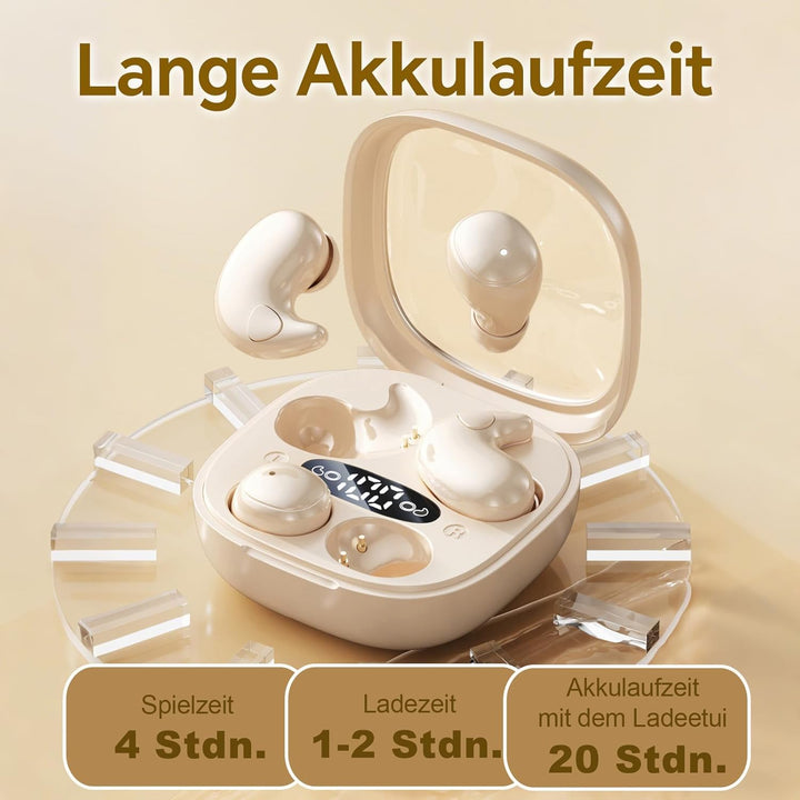 2 Paar Mini Unsichtbare Kopfhörer Kabellos Bluetooth für Kleine Ohren Schlafkopfhörer Seitenschläfer