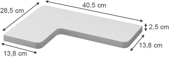 Vicco Eckregal Curva, Bücherregal, Weiss, 40.5 x 2.5 cm 3er Set, Weiß