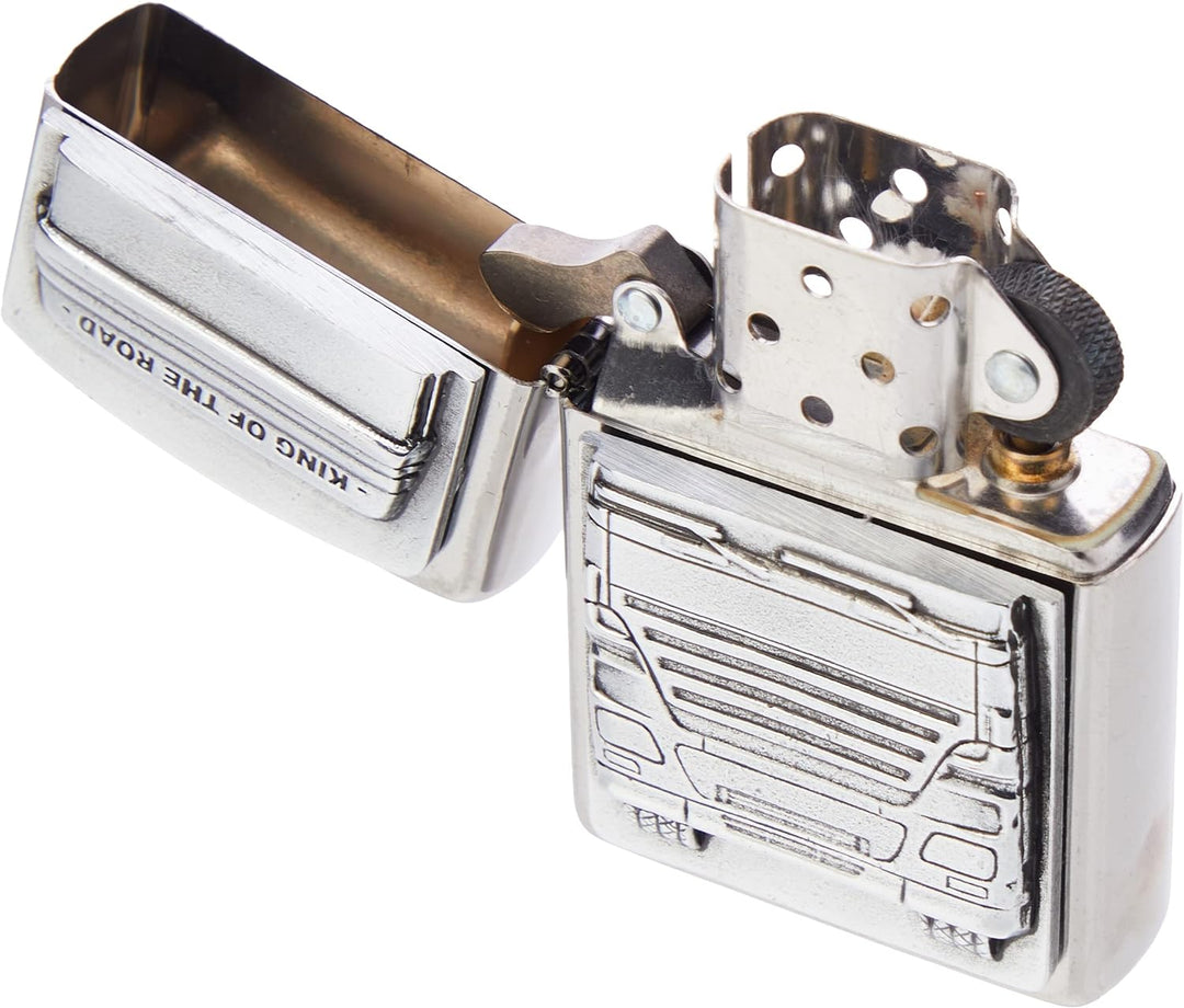 Zippo Feuerzeug 1300176 King of The Road Emblem Benzinfeuerzeug, Messing, King Of The Road