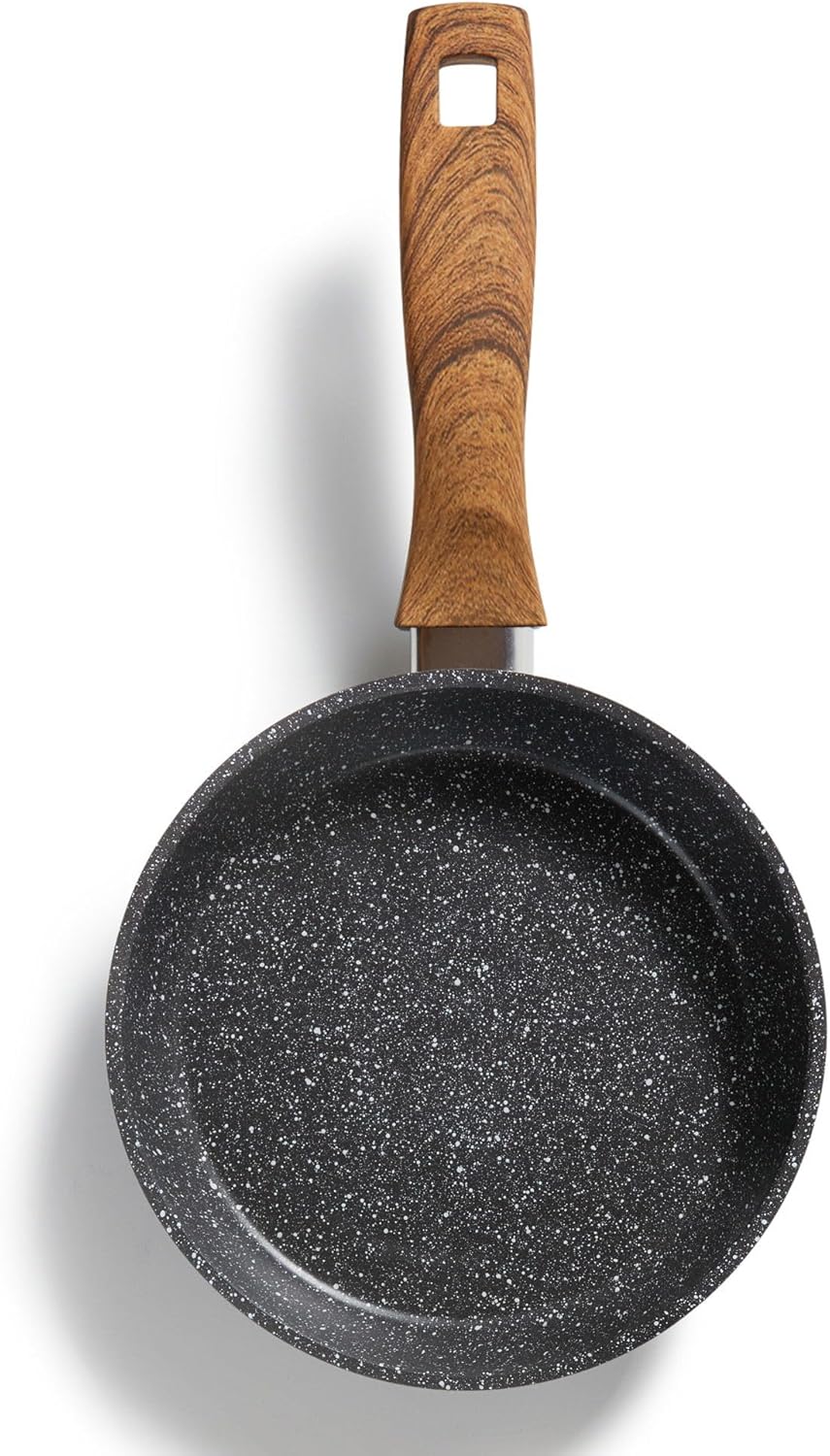 STONELINE Back to Nature Bratpfanne, 18 cm, antihaftbeschichtete Pfanne mit echten Steinpartikeln, a