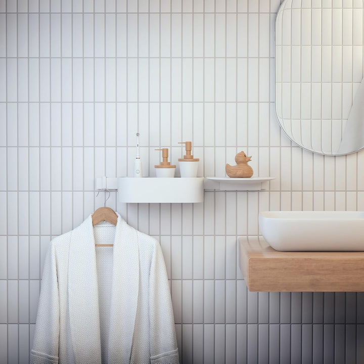 hansgrohe WallStoris - Wandstange 50cm, Badezimmeraufbewahrung, Befestigungsleiste für Aufbewahrungs