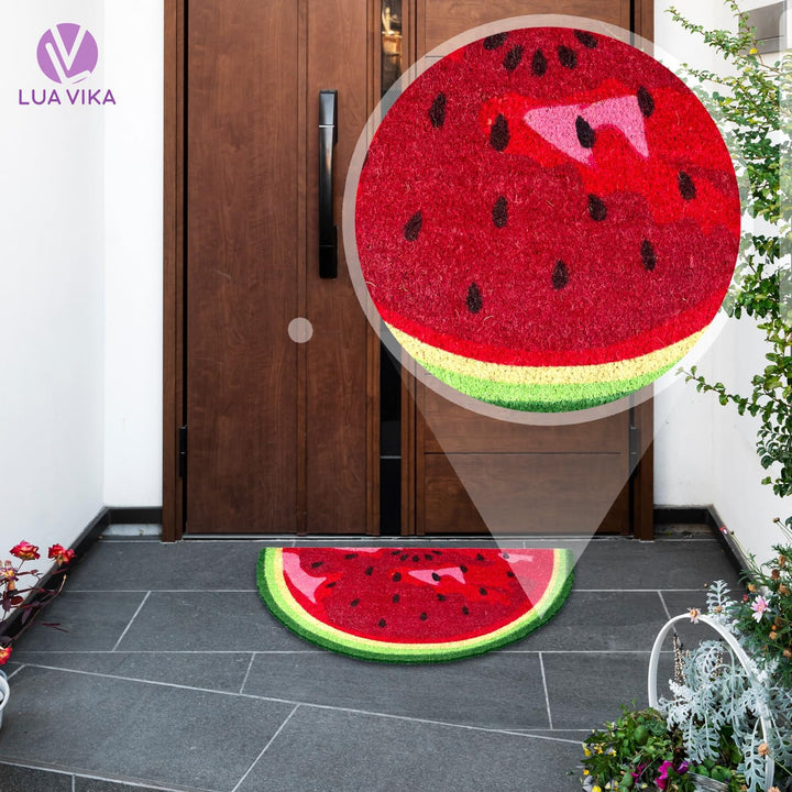 Fussmatte Kokos halbrund - Wassermelone - 40x70 cm - Fussmatte Aussen und Innen - Fussmatten Haustür