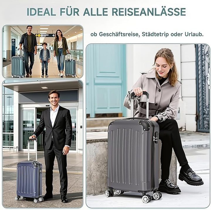 Handgepäck Koffer, Leichter Trolley Reisekoffer, 55x36x21 cm, Hartschalen Koffer, Reisekoffer Kabine