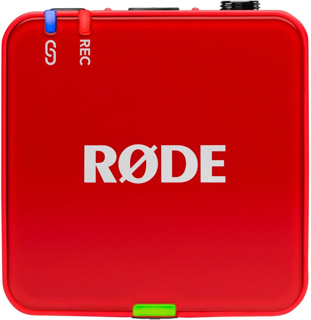 Rode Wireless GO Gen 3 Drahtloses 2-Kanal Mikrofon-Funksystem Rot mit 2X Interview GO Handadapter un