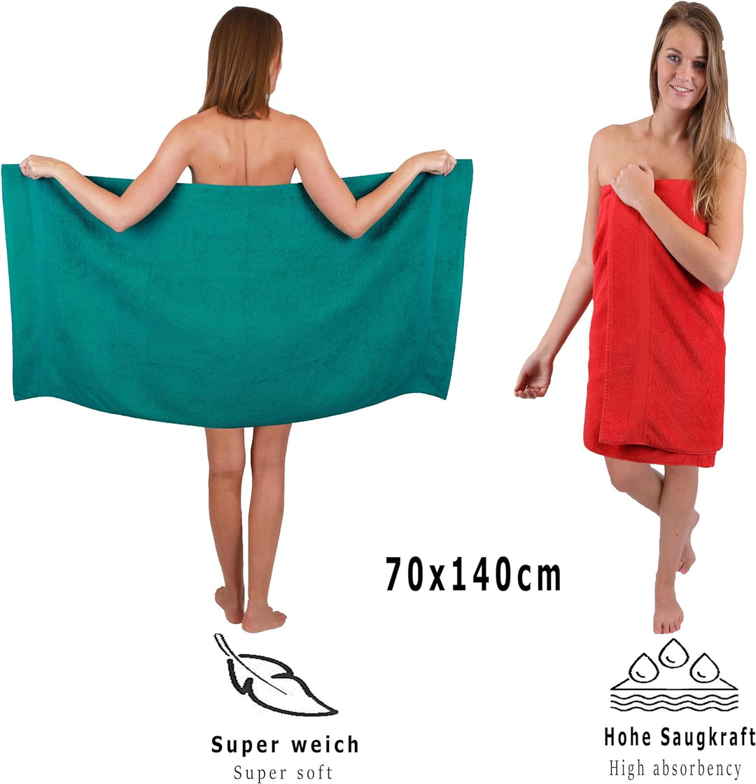 Betz 10-TLG. Handtuch-Set Premium 100% Baumwolle 2 Duschtücher 4 Handtücher 2 Gästetücher 2 Waschhan