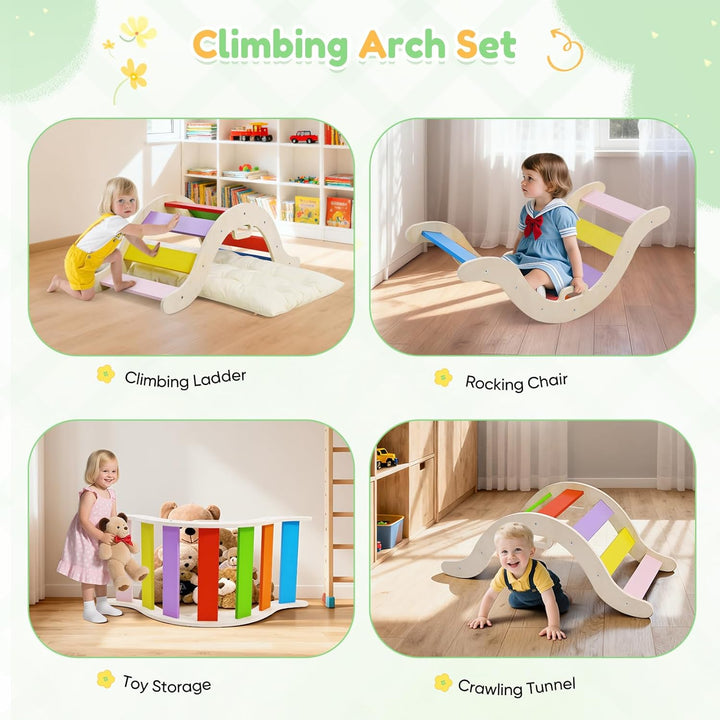 Kletterspielzeug für Kleinkinder, Kletterleitern aus Holz für Kinder, faltbares Klettergerüst für Ki