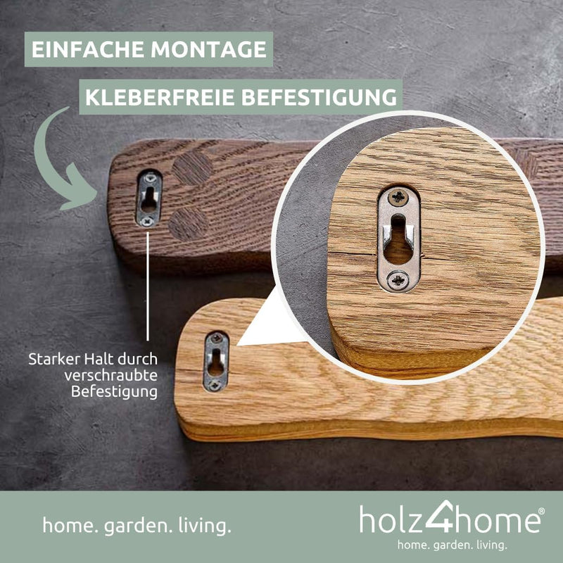 holz4home® La Madera PREMIUM Messerleiste aus Holz | Eiche Dunkel | magnetisch 42 cm lang | magnetis