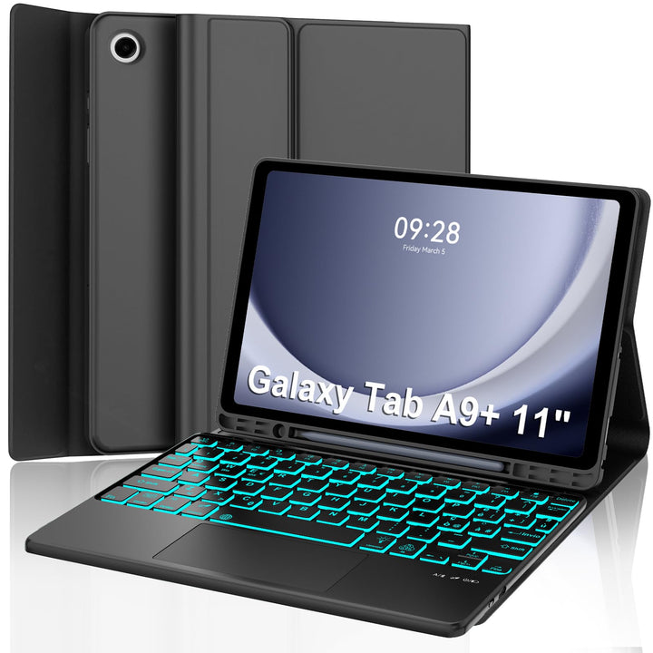 FOGARI Hülle mit Tastatur für Samsung Galaxy Tab A9 Plus 11 Zoll 2023 | Mit Multi Touch Trackpad und