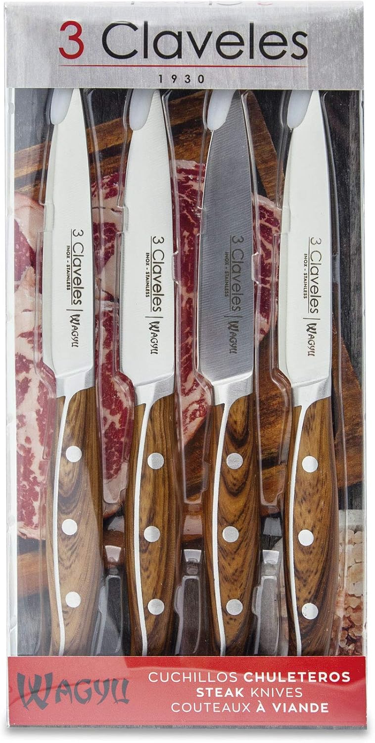 SET 4 CUCHILLOS CHULETEROS WAGYU 11,5 cm - 4,5" E 3C