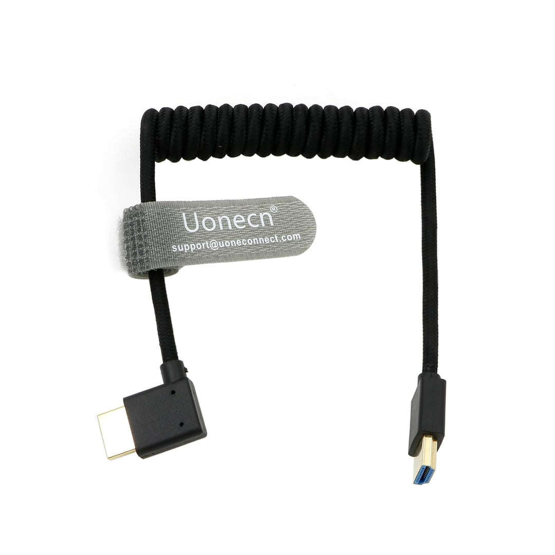 Uonecn HDMI 2.1 8K 60Hz 48Gbps High Speed Spiralkabel Kabel für Kamera &amp; Monitor, kompatibel mit Ato