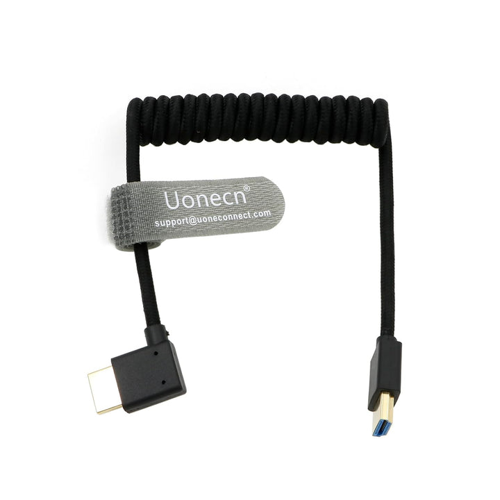 Uonecn HDMI 2.1 8K 60Hz 48Gbps High Speed Spiralkabel Kabel für Kamera &amp; Monitor, kompatibel mit Ato