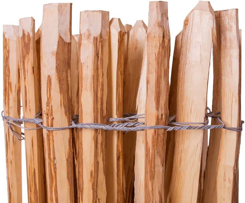 vidaXL Staketenzaun Haselnussholz 60x500cm Haselnusszaun Rollenzaun Lattenzaun 60 x 500 cm, 60 x 500