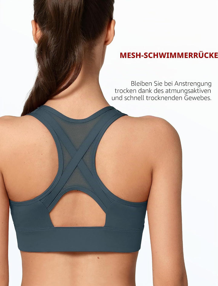 Yvette Starker Halt Sport BH Grosse Brüste mit Vorderverschluss Mesh Ringerrücken Ohne Bügel für Fit