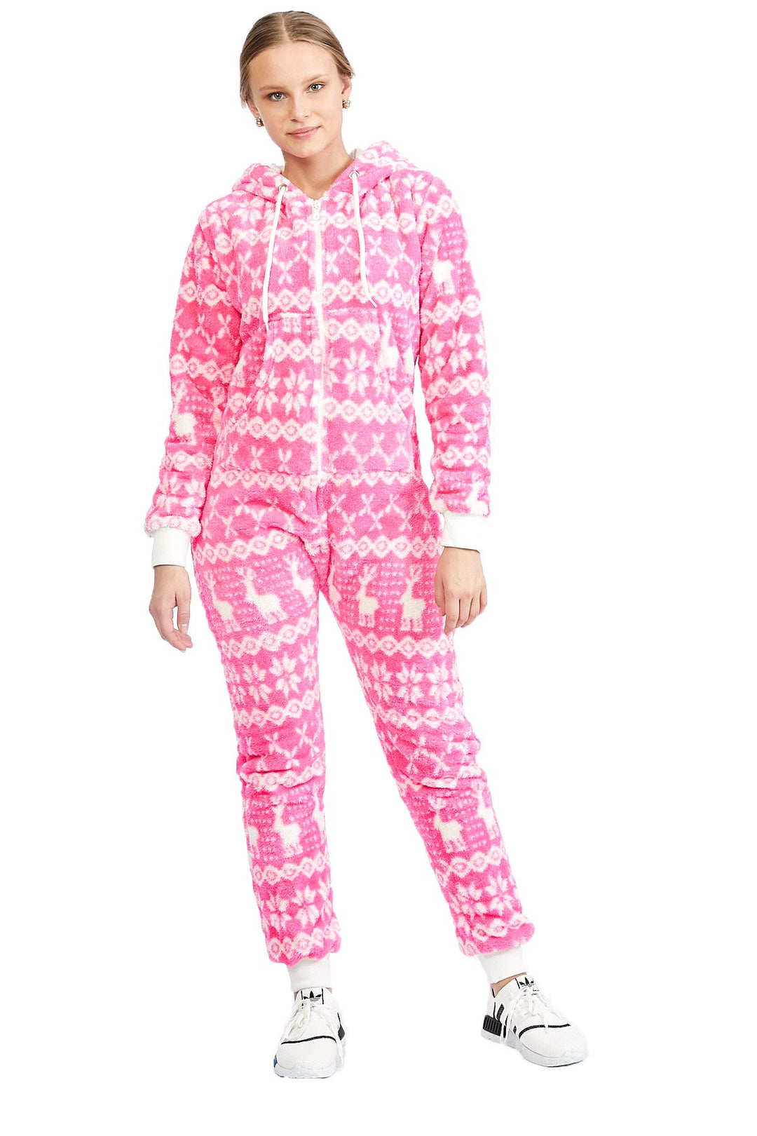 Teddyfleece Teddyfell Jumpsuit flauschig und kuschelig One Piece Overall warm (Pink(2910), S~36)