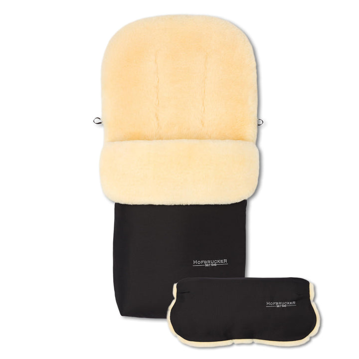 Hofbrucker Winter Lammfell Fusssack Putzi – Set mit Handwärmer – wind & wasserabweisend für Kinderwa