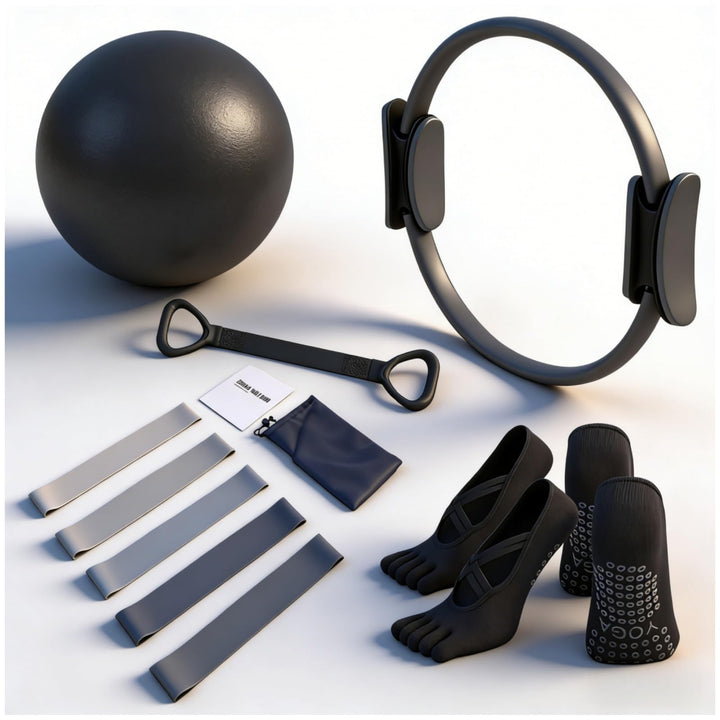 Generisch Essential Pilates Workout Kit für Frauen - Enthält Pilates Ring, 25cm Yoga Ball, Booty Ban