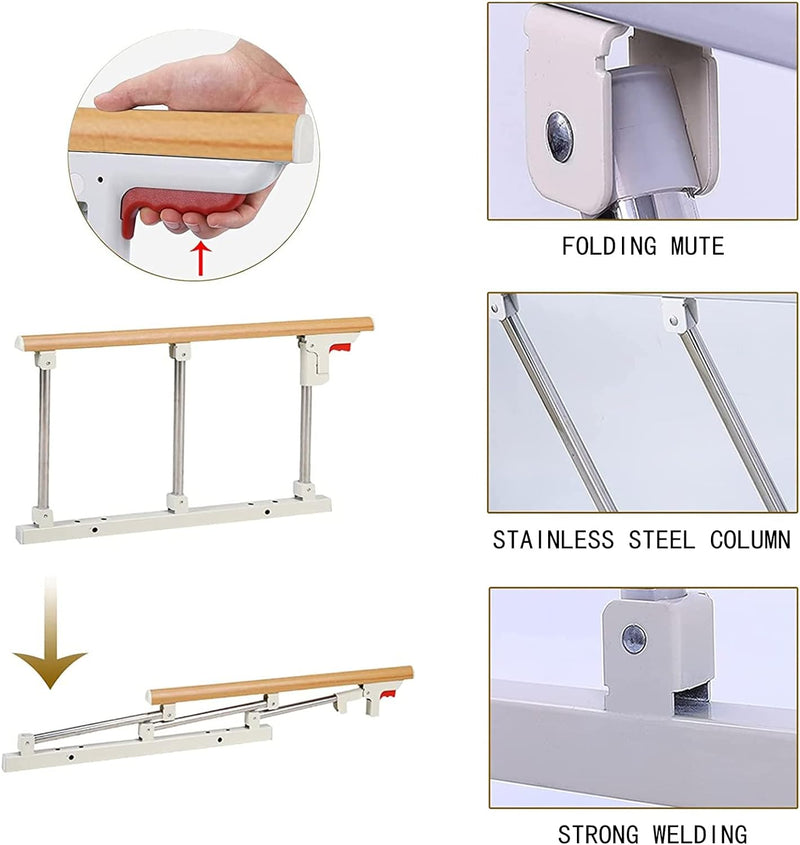 Faltbare Bettgitter-Sicherheits-Seitenschutz für ältere Menschen, Erwachsene unterstützen Griff Schu