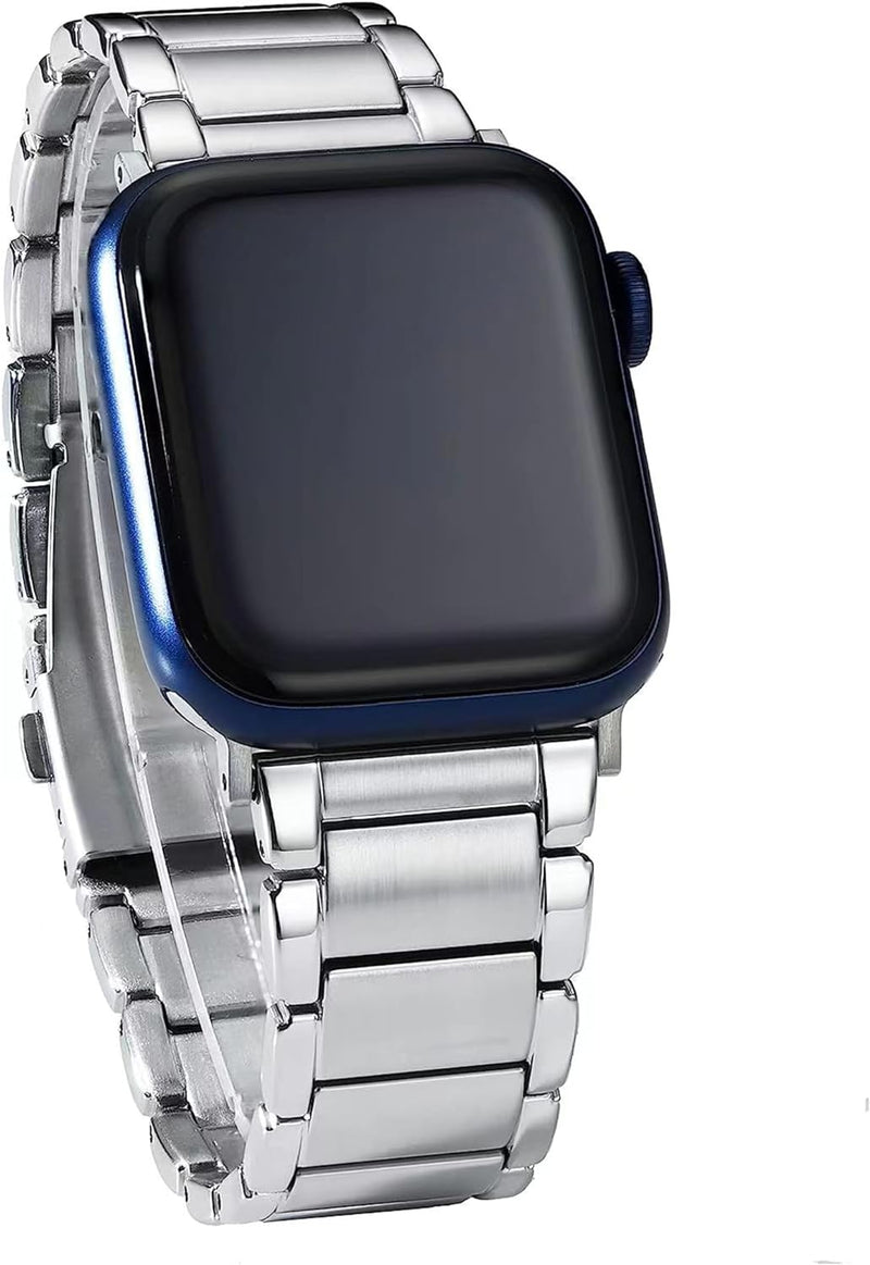 Eloilee Für Apple Watch Armband 38mm 40mm 41mm, Ersatzarmband Herren Silber Kompatibel mit iWatch Ar