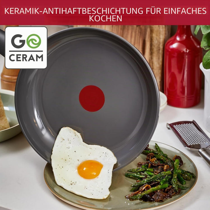 Lagostina Ressource Pfannen-Set, antihaftbeschichtet, 3 Pfannen 20, 24 und 28 cm mit Keramikbeschich