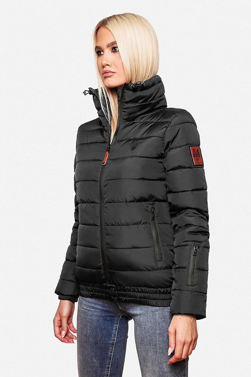 MARIKOO Damen Winter Steppjacke Poison XS-XL S Schwarz, S Schwarz