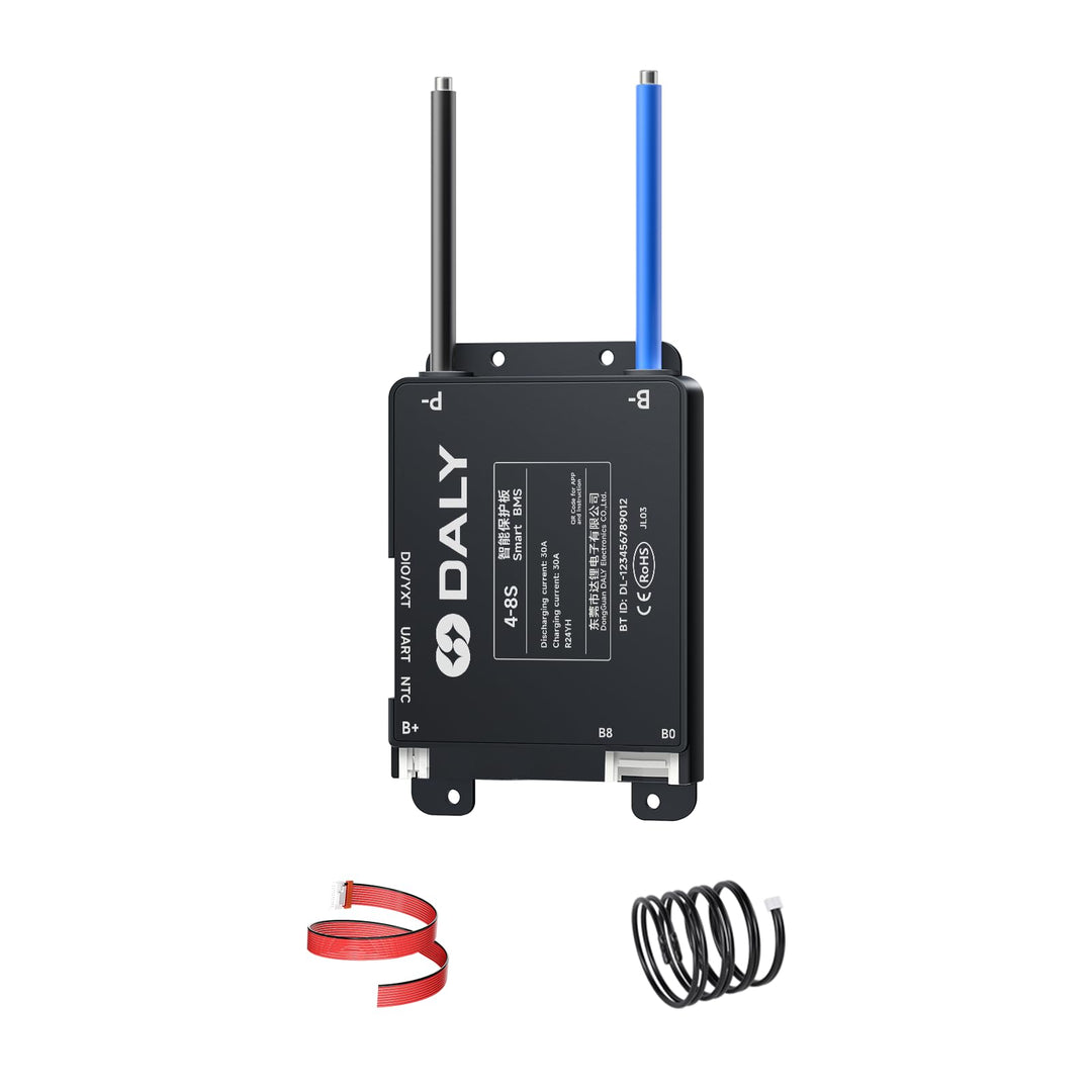 DALY BMS 30A 4S-8S 12V-24V - Smart integrierte Bluetooth Überwachung Lithium Batterieschutz LiFePO4