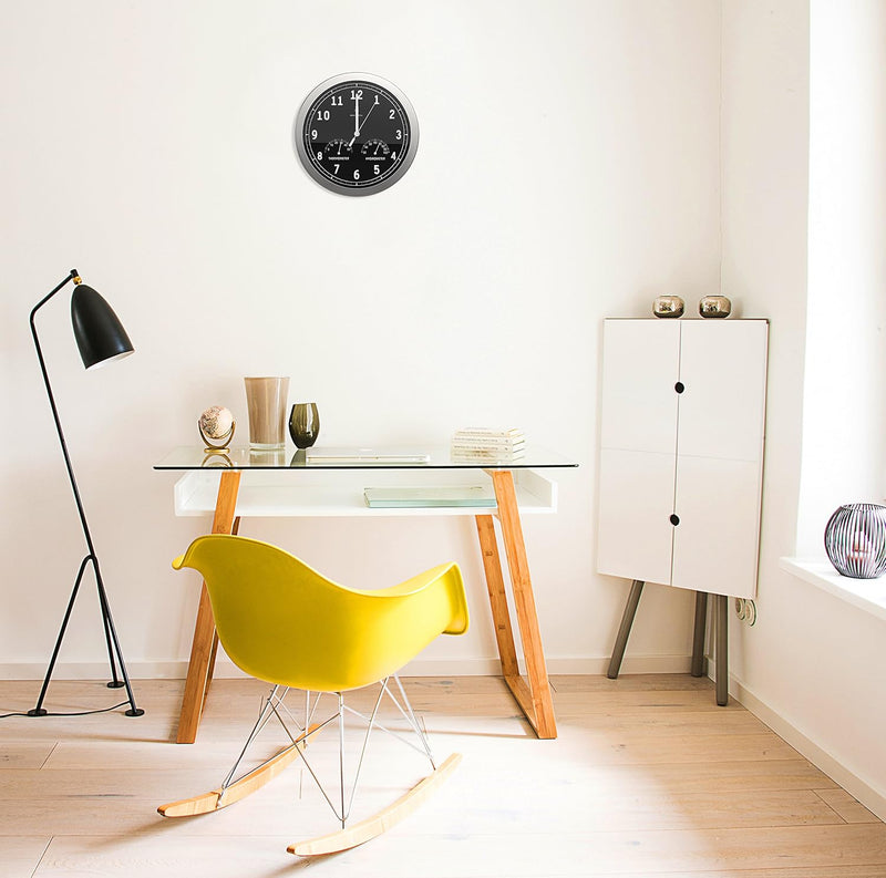 bonVIVO Funk Wanduhr ohne Tickgeräusche Grosse Küchenuhr Funkuhr für Wand in Bad Büro Home Office Wo