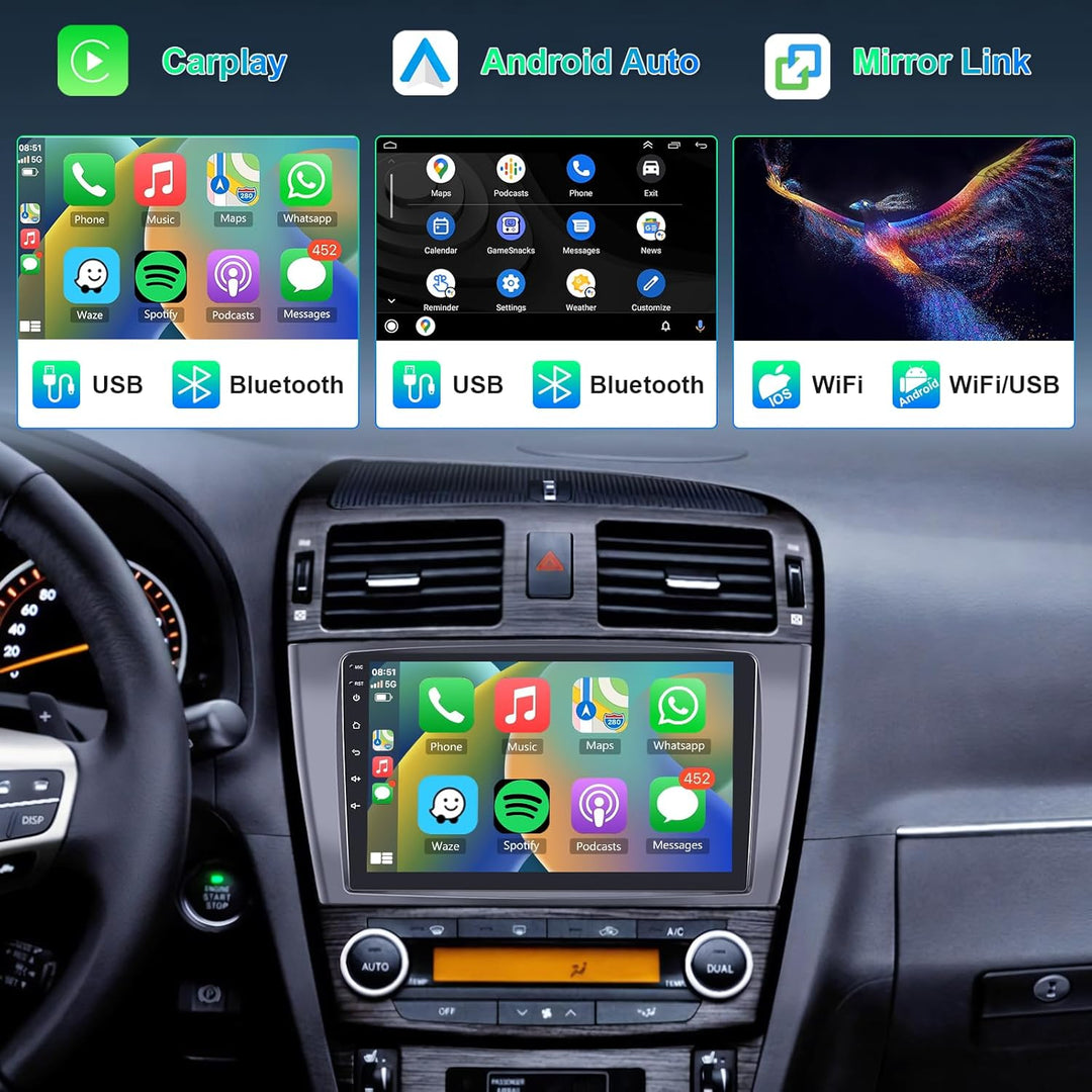 Hodozzy 4G+64G Autoradio für Toyota Avensis T27 2008-2015 Android 8 Core 9 Zoll IPS Touchscreen Navi