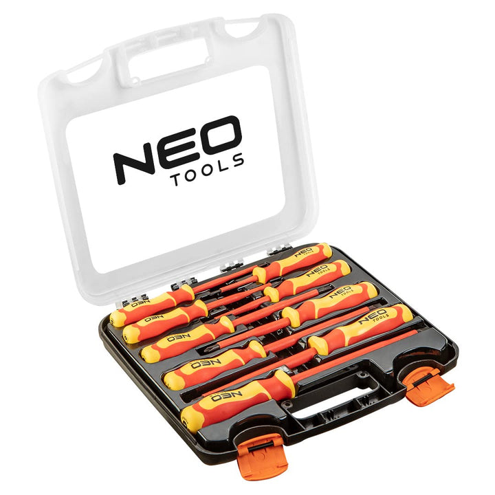 NEO TOOLS Schraubendreher-Set 1000 V, 9 St, Zweikomponentenhandgriff, Schraubendreher aus S2-Stahl,