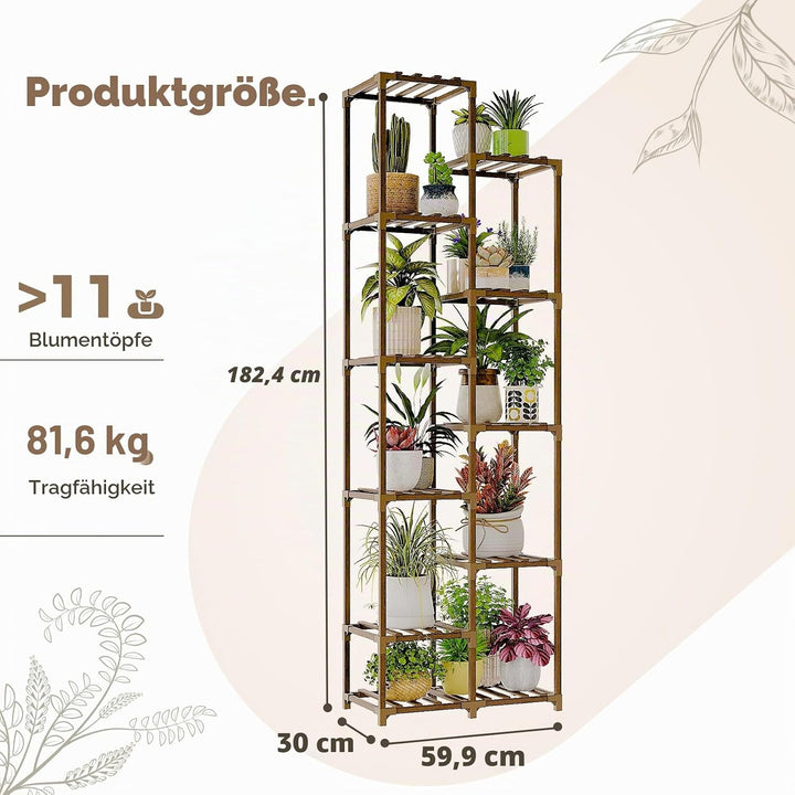 Bamworld Pflanzenregal Outdoor Indoor Blumenständer Hoch Pflanzentreppe Blumenständer für Draussen P